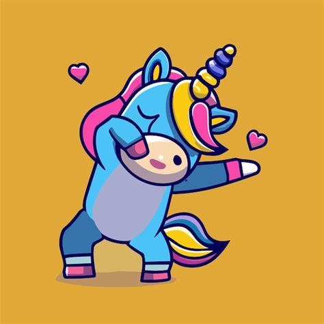 Premium Vector Cute Unicorn Dabbing Cartoon Vector Icon Illustration