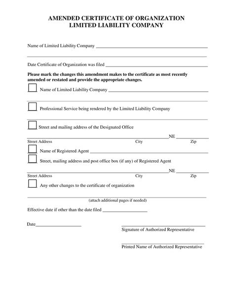 Free Printable Amendment To LLC Operating Agreement Templates