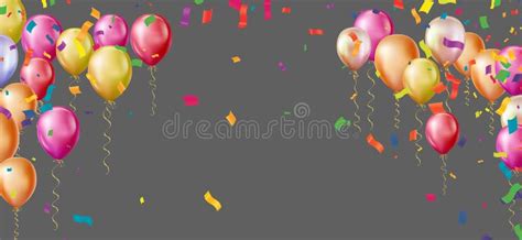 Fondo De Celebraci N Con Globos Y Confetti Ilustraci N Vectorial