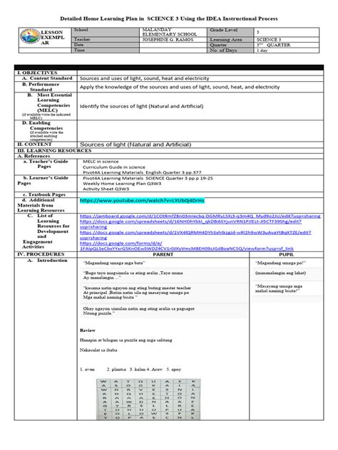 Detailed Lesson Plan in Science 3 | PDF | Learning | Behaviorism