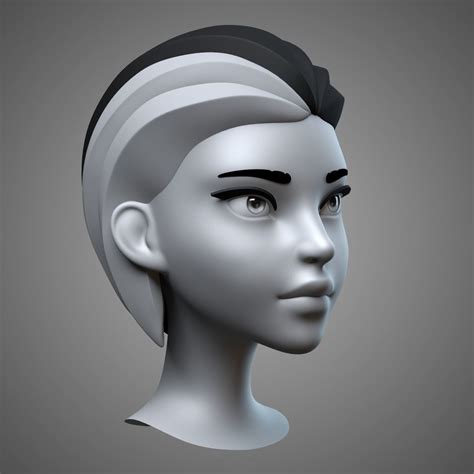 Cartoon Female Head 3d Model Cgtrader