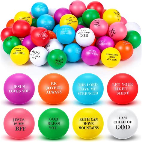 Amazon Silipull Pcs Christian Stress Balls Bulk Bible Quotes