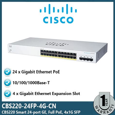 CBS220 24FP 4G CN Cisco Switch CBS220 Smart 24 Port GE Full PoE 4x1G