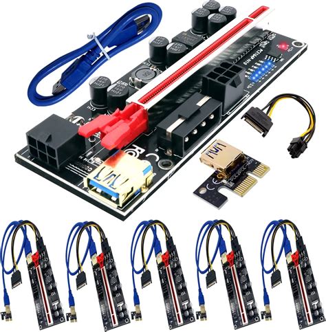 BTBcoin Paquete De 6 Tarjetas PCI E Riser 010S GPU Riser Adaptador PCI