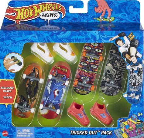 Hot Wheels Skate Set Of 4 Tony Hawk Fingerboards 2 Sets Of Skate Shoes Styles May Vary