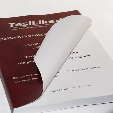 Copertina Tesi La Flessibile Tesilike Stampa E Rilegatura Tesi Online