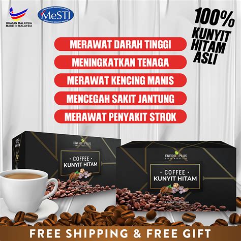 Coffee Kunyit Hitam Tanpa Gula Stevia Pemanis Semula Jadi 15 Sachet