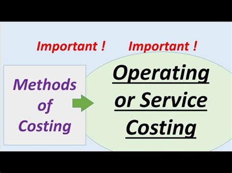 Methods Of Costing Operating Or Service Costing Meaning And