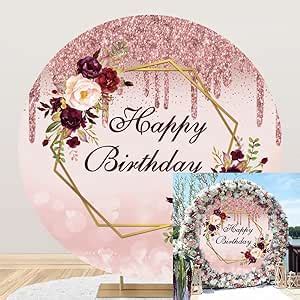 Amazon Oerju X Ft Happy Birthday Round Backdrop Cover