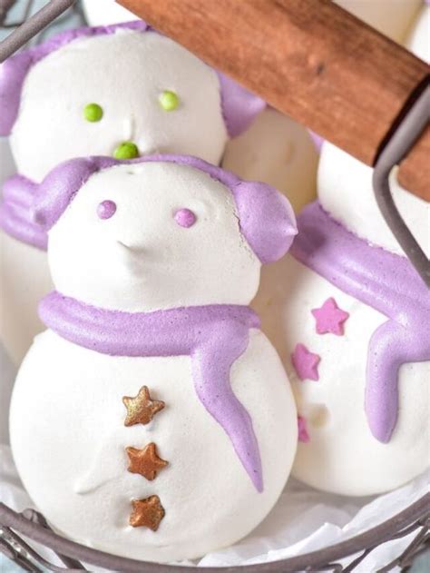 Meringue Snowmen Cookies • Bake Me Some Sugar