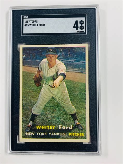 1957 TOPPS WHITEY FORD 25 SGC 4 VG EX GRADED YANKEES HOF EBay