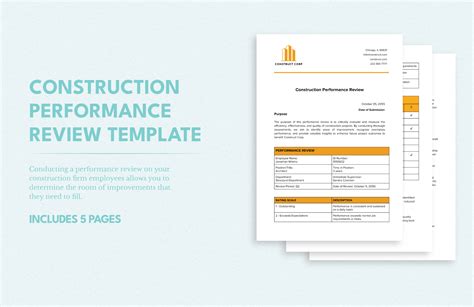 Construction Performance Review Template Prntbl