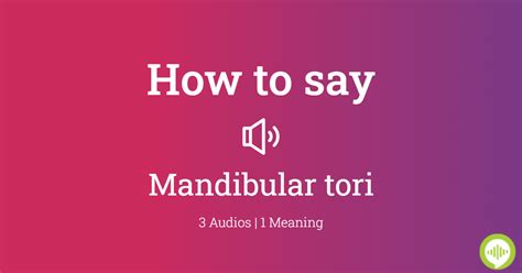 how to pronounce mandibular