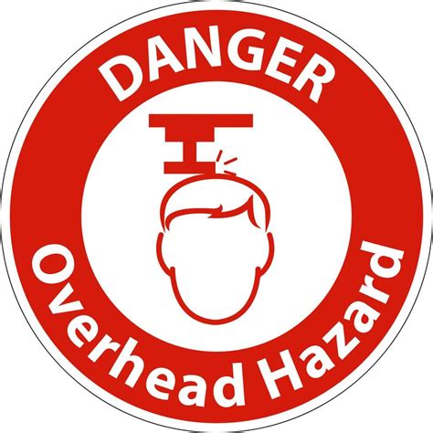 Danger Overhead Hazard Sign On White Background Vector Art At