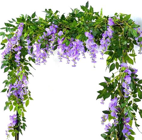 Beenle Icey Pcs Ft Artificial Wisteria Vine Garland Fake Flower Vine