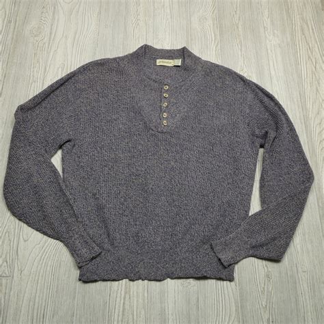 VINTAGE St Johns Bay HENLEY Sweater Adult XL 5 Button Gem