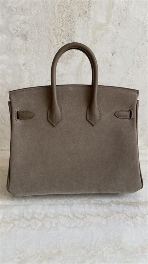 Hermès Birkin 25 Gris Caillou Etoupe Grizzly Swift With Silver Hardware