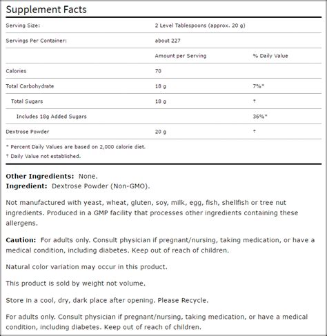 NOW Sports Dextrose Powder 10 lb - 227 Servings