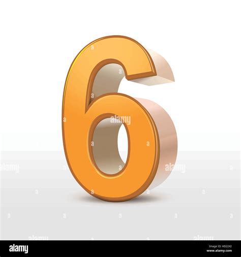 Golden 3d Number 6 Isolated On White Stock Vector Image And Art Alamy