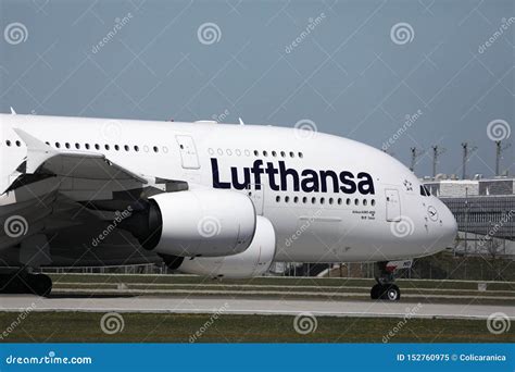 Lufthansa Airbus A Taxiing Close Up View Editorial Image Image Of