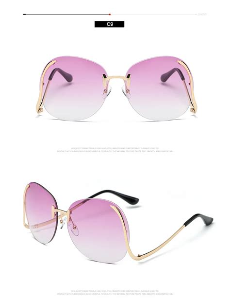 Skyway Newest Rimless Bend Leg Sunglasses Women Brand Designer Trend Colorful Lens Sun Glasses