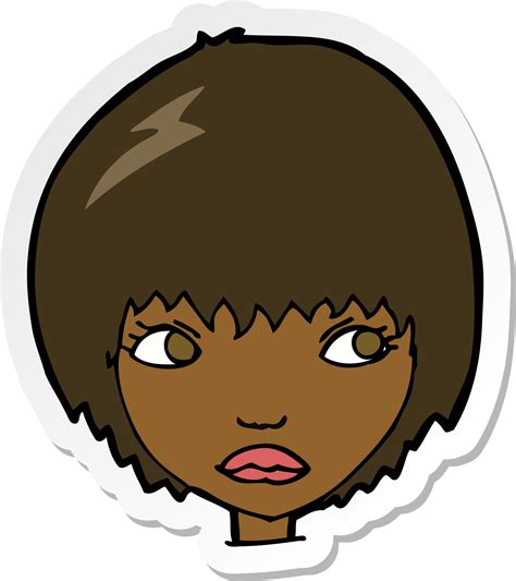 Sticker Of A Cartoon Unhappy Girl Png