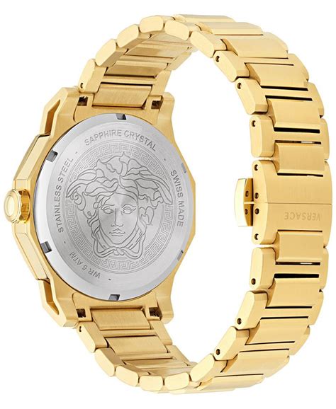 Versace Womens Swiss Medusa Deco Gold Ion Plated Stainless Steel