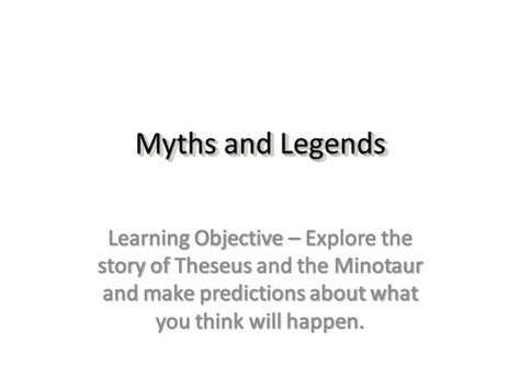 Myths And Legends Intro Teaching Resources