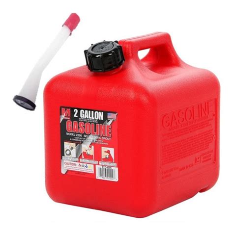 Bidón 2 Galones Gasolina Embudo Midwest 2200 Rojo Americano Cuotas