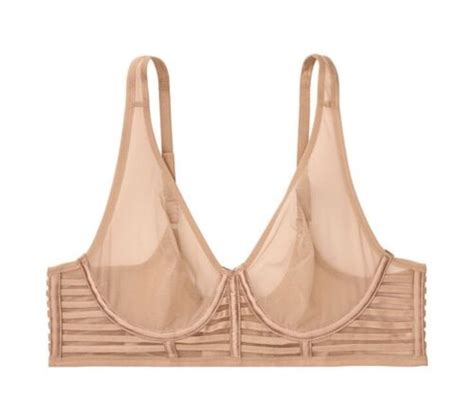 VICTORIA S SECRET LUXE LINGERIE UNLINED MESH FULL COVERAGE PLUNGE BRA