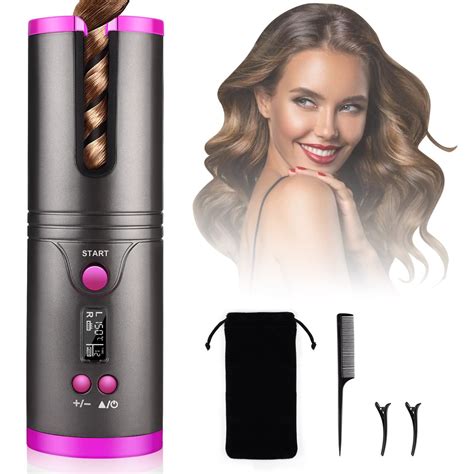 Cordless Hair Curler Automatic Curling Iron With LCD Temperature