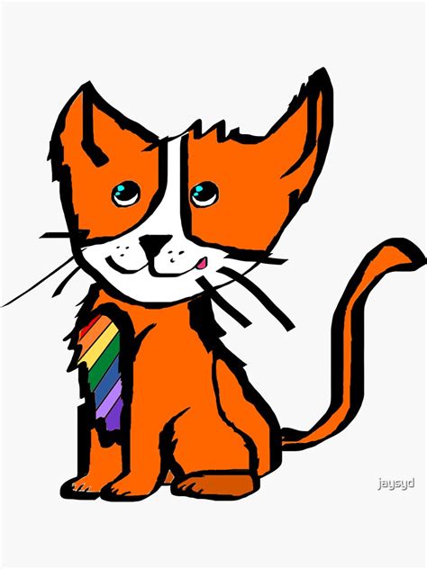 Rainbow Pride Cat Lgbt Cute Sticker For Sale By Jaysyd Redbubble