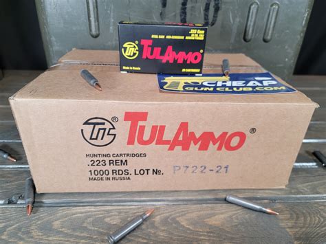 TULAMMO 223 REMINGTON STEEL CASE 55 GRAIN 1000 ROUND CASE