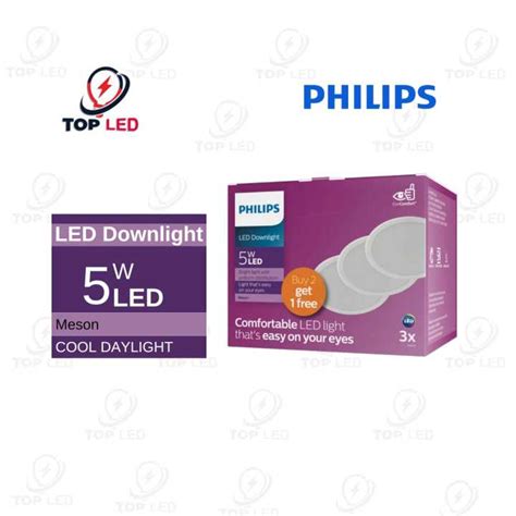 Philips Downlight LED Meson Multipack 090 5W 6500K Putih Paket 2