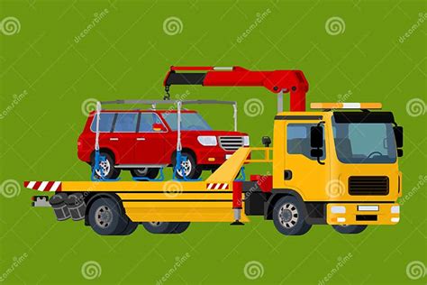 Car Towing Truck Evacuator Online Roadside Assistance Business And Service Concept Flat 3d