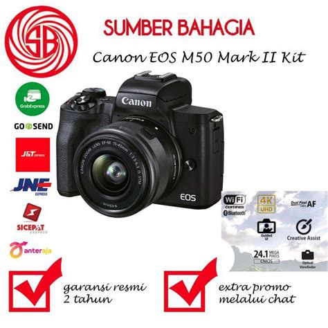 Promo Sumber Bahagia Canon Eos M50 Mark Ii Kit 15 45mm Is Stm Kamera