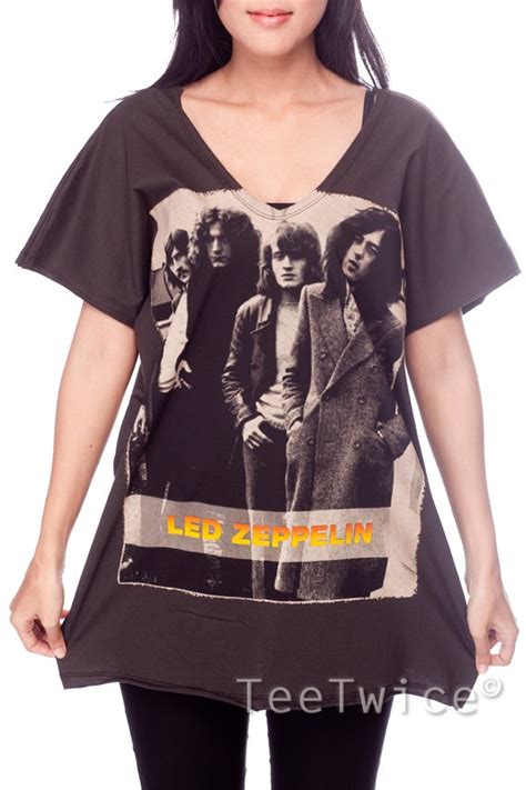 Led Zeppelin Shirt Jimmy Page Rock Band Women V Neck By Teetwice 16