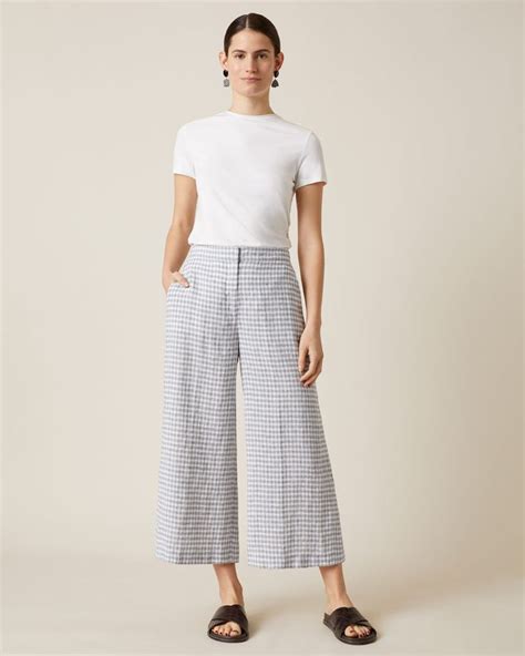 Gingham Linen Trousers In Womens Linen Trousers Linen Trousers