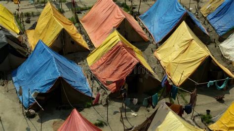 Tent House during the Kumbh Mela in Prayagraj. Scene from Kumbh Mela ...