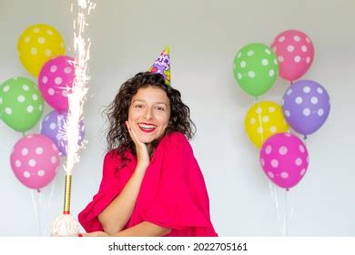Happy Birthday Sexy Brunette Girl Posing Stock Photo Shutterstock