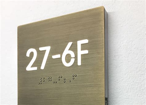 Room Number Panel Sign Backlit Brass Luxello Usa And Canada