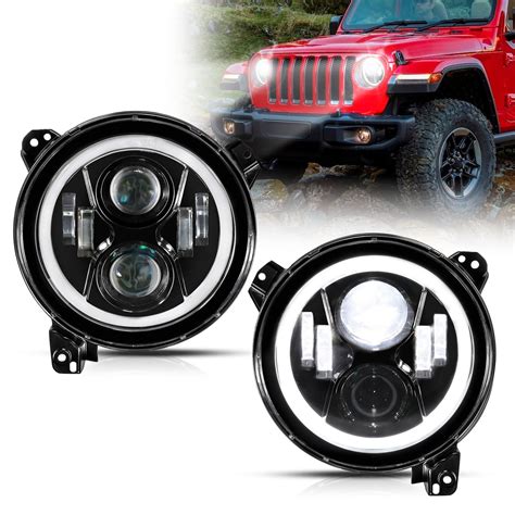 Auxbeam 2023 Upgraded 9 Inch LED Headlights With Halo Ring DRL Turn