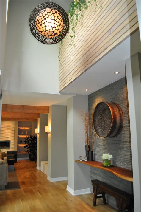 Modern Rustic Foyer With Globe Pendant Light Hgtv