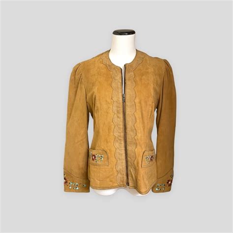 Double D Designs Jackets And Coats Vintage Double D Ranch Womens Suede Embroidered Embellished