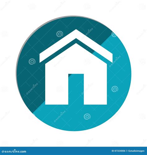 Color Circular Emblem With Home Icon Stock Vector Illustration Of