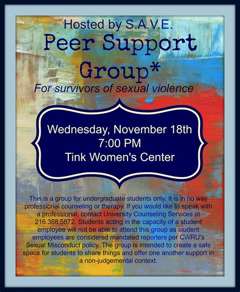 Save To Offer Support Group For Survivors Of Sexual Assault And Violence Nov 18