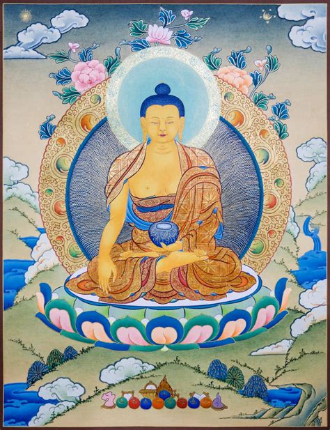 Buddha Shakyamuni Thangka Enlightenment Dakini As Art