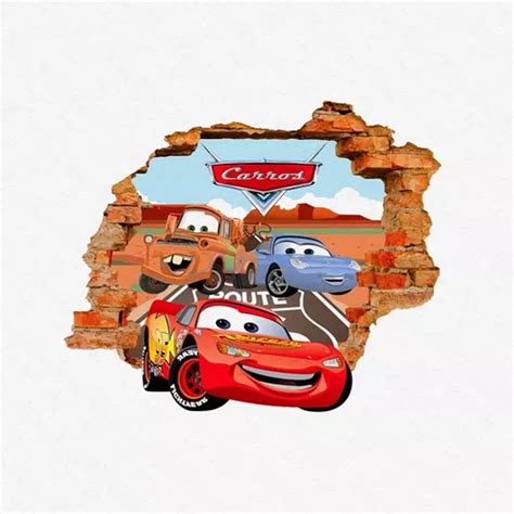Adesivo Parede Infantil Buraco Mcqueen Hot Wheels X Cm Parcelamento Sem Juros