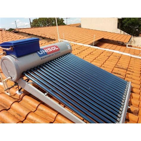 Kit Aquecedor Solar A V Cuo Acoplado Boiler Lts Tubos