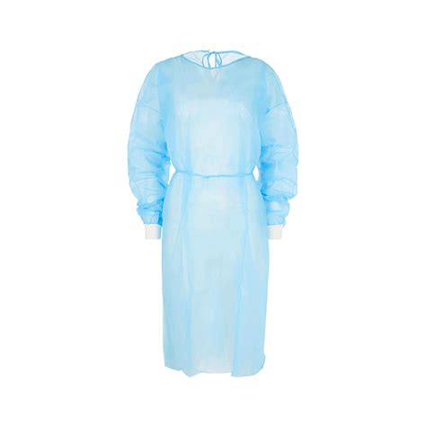 Disposable Breathable Pp Isolation Gown 25gsm Blue Ctn Of 200